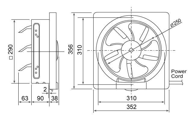 AIROLITE Extractor de Aire 300mm 30AUHT Línea KDK